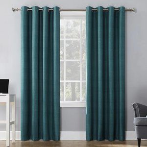 Sun Zero Thermal Insulated Total Blackout Grommet Curtain Panel 50x84 Teal x4